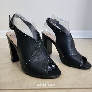 Goth Punk Studded Elegant Black Women's Heeled Sandals